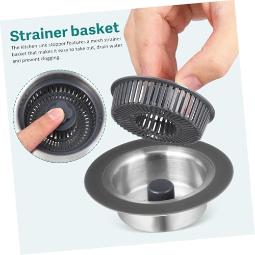 Colador para fregadero 3 en 1 acero inoxidable con mango miniatura 6