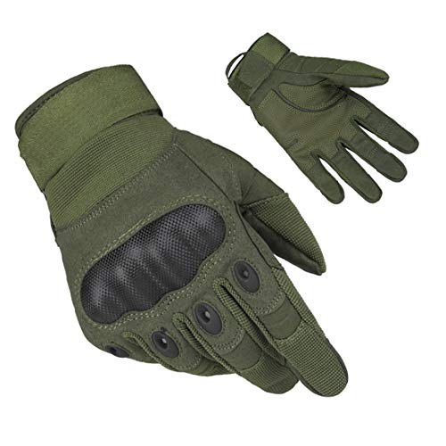 Limirror Gants Tactiques Plein-doigt hommes Mi-saison sport de plein air Pour Combat, Scooter, Militaire, Moto,Paintball, Cyclisme, Randonné, Airsoft, Camping, Chasse,Vélo (Vert Plein-doigt, M)