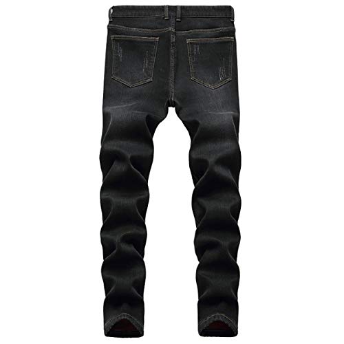 Men's Fleece Lined Stretch Skinny Jeans Winter Thicken Warm Denim Pants2