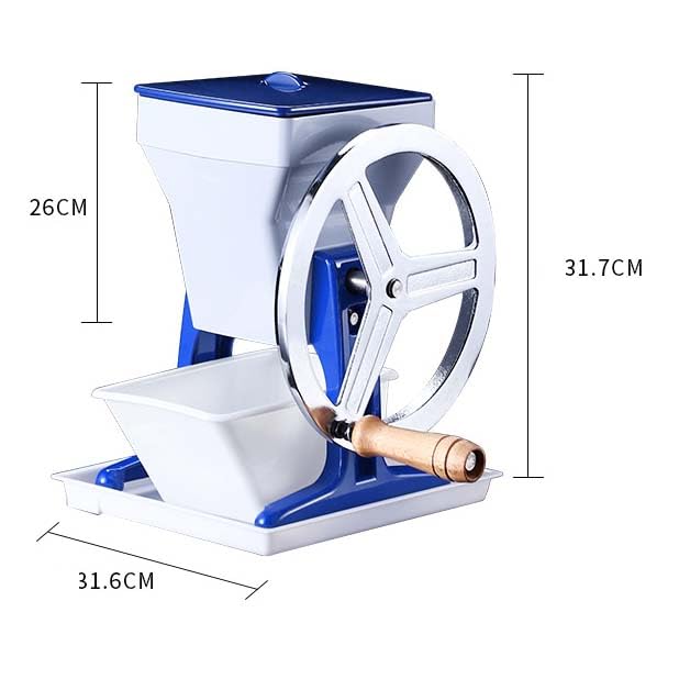 Tritaghiaccio manuale, con manovella, con capacità di 2 kg, facile da pulire, design multi-parte per bar, cocktail, coni di neve, cucina, per uso commerciale e domestico