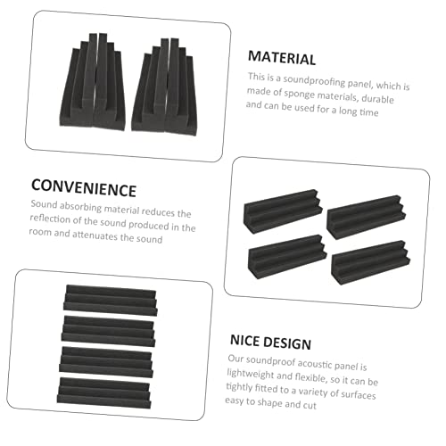 Paneles acústicos en cuña 4 piezas esponja para absorción de sonido negro miniatura 4