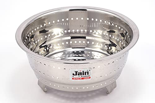 JAIN Magna Fruit & Vegetable Colander/Strainer – Silver (Dia – 8.5 inches)