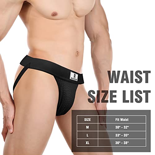 JOCKLAND Men's Jock Strap, Wide Band Mesh Male Underwear Jockstrap Athletic Supporter for Gym Vasectomy