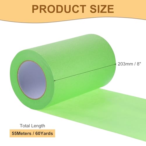 Image of Masking Tape Green Painters Tape Paper Tape [for Crafts DIY Walls Painting Packing Automotive Home Decoration Teaching]- 8 Inch x 60 Yards /1 Roll