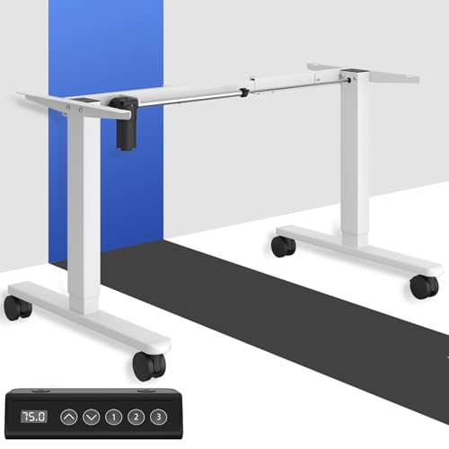 JUMMICO Höhenverstellbarer Schreibtisch Gestell mit Memory-Funktion 3 Höhen Tischgestell, Schreibtischständer Weiß
