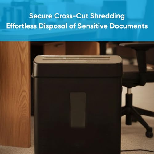 Image of Kores Easy Cut 825 Cross Cut Paper Shredder for Office & Home Use | 8 Sheets | 13 Litre Bin | P4 Security | Shreds CD | Compact Low-Cost Shredder
