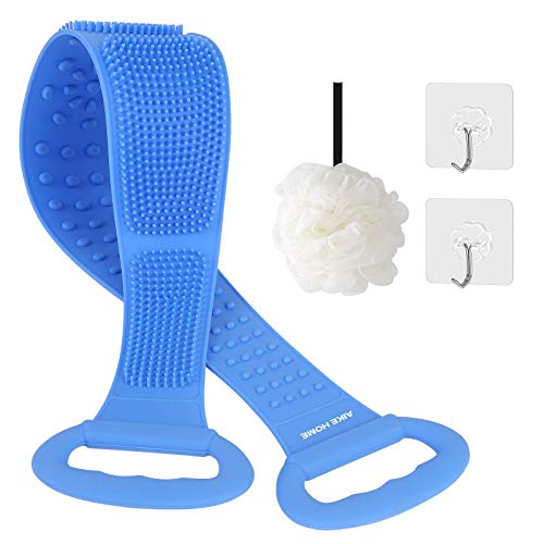 Back Washer for Shower Silicone Back Scrubber for Men - Exfoliating Back Scrubber Loofah Set for Shower | Bath Shower Brush for Women, Long Body Brush for Use in Shower to Deep Clean Relax Your Body