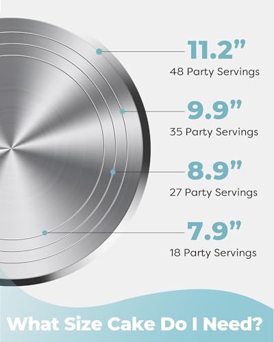 Image of Kootek Aluminium Alloy Revolving Cake Stand 12 Inch Rotating Cake Turntable for Cake, Cupcake Decorating Supplies for Mother's Day