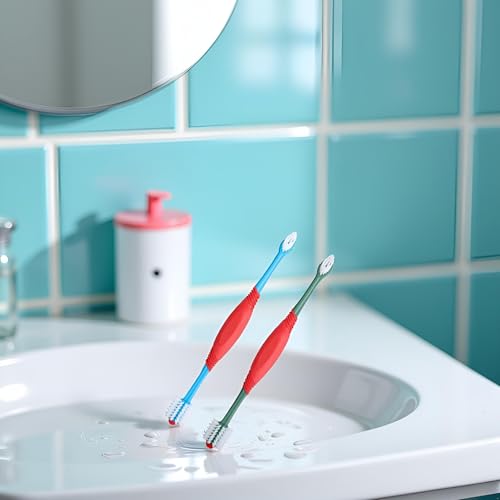 Image of 2 Pcs Dog Toothbrush 360 Degree Dog Tooth Brush, Dual Head Tooth Brushing Kit Non Slip Toothbrush for Dogs and Cat Teeth Clean Pet Dental Care Toothbrushes Puppy Tooth Brushing Kit