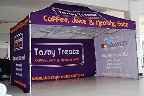 Asiapacific Marketing Gazebo with Free Custom Printing (Your Logo, Image & Text) for Promotional Activity, Brand Promotion, Events. (20x10 Ft. Full Sides Walls)