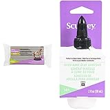 Sculpey Arcilla polimérica, Gris, 15.08 x 7.62 x 3.97 cm + ISCABB02 - Pegamento para manualidades