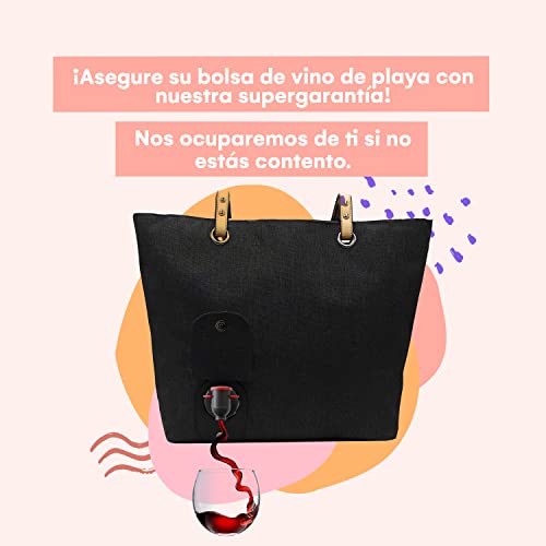 Shopper Tasche PortoVino Tragetasche Schwarz, Segeltuchtasche