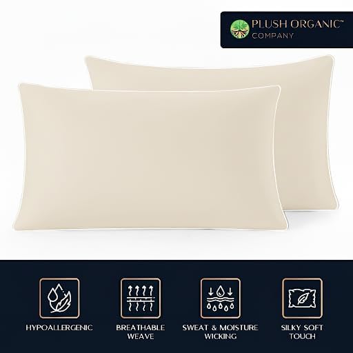 Image of Queen Luxury 4 Piece Bedsheet Set, Ivory with White Piping, Cooling Resort Bedding, Ultra Soft, Viscose derived from Bamboo, Organically Grown, 300 Thread Count
