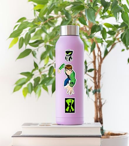 Image of LERITO Ben 10 Sticker Pack, Multicolor, Waterproof Vinyl, for Laptop, Journal, Guitar, Mobile Phone, 50 Pack