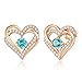 CDE Ohrringe für Damen 925 Sterling Silber Rosegold Forever Love Herz Geburtsstein Frauen Ohrstecker mit 5A Zirkonia Schmuck Geschenk für Sie Valentinstag Geburtstags Weihnachten Muttertag