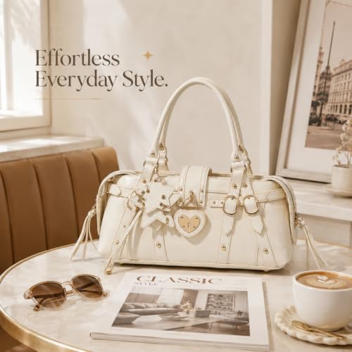 Image of Shoulder Purse for Women, Leather Women's Handbag Y2k Aesthetic Coquette Shoulder Bag Hobo Punk Trendy Ladies Purse
