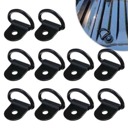 10 Pcs Anelli di Ancoraggio Anelli Ancoraggio Carico a D in Acciaio Inox Anelli di Fissaggio Ganci Anelli di Ancoraggio per Furgoni Auto Camion Barche e Rimorchi Anello di Fissaggio