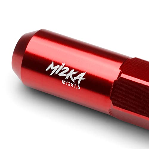 Image of Red 20 PCS M12x1.5 Lug Nuts 60mm Extended Tuner Aluminum Wheels Rims Cap WN02