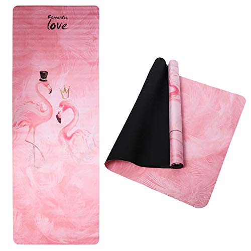 Estera De Yoga1,5 Mm Estera De Yoga Deportiva Gamuza Exquisita Impresión Almohadilla De Ejercicio Portátil Toalla Aeróbica Pilates Fitness Mantas De Yoga con Bolsa De Almacenamiento