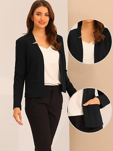 Allegra K Business Casual Blazer for Women's Notched Neck Suit Jacket Long Sleeve Open Front Blazers2