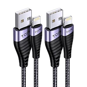 TOPK iPhone Charger Cable, [2M/6FT 2Pack] Lightning Cable MFi Certified iPhone Charger Nylon Braided USB Fast Charging…