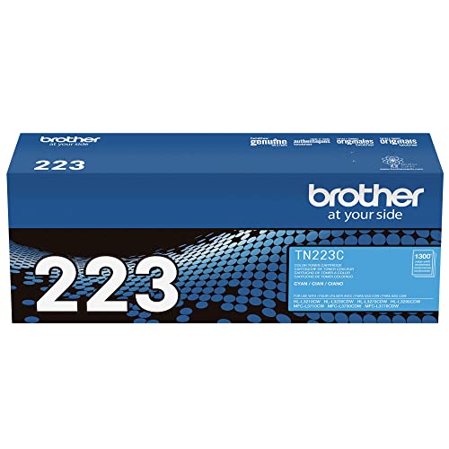 Brother Genuine Tn223C, Standard Yield Toner Cartridge, Replacement Cyan Toner, Page Yield Up To 1,300 Pages, Tn223, Amazon Dash Replenishment Cartridge #TOP7