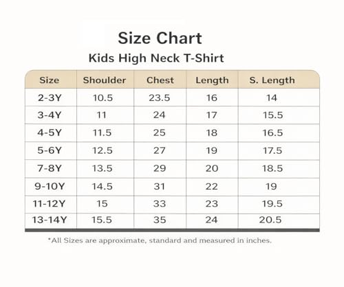 Image of BABA AND BABY Kids Highneck Turtle Neck t-Shirt for Boys and Girls