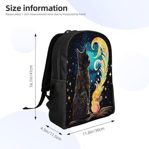 Comfort Fit Unisex Cat Stars Night Sky Backpack Durable for Daily Commute & Travel Adventures 16 Inch4