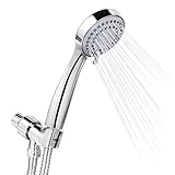 SkyGenius High Pressure Handheld Shower Head, Detachable 3 Spray Settings 4.1’’ Hand Held Shower Head W/Hose Bracket(Chrome-finish)