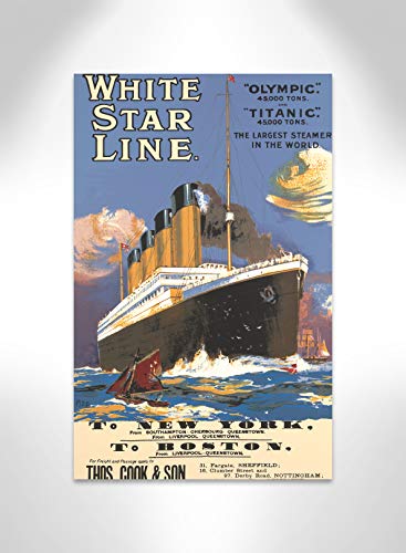 Casa Fine Arts Titanic Vintage Poster Canvas Wall Art, 24" X 36", Multicolor #TOP1
