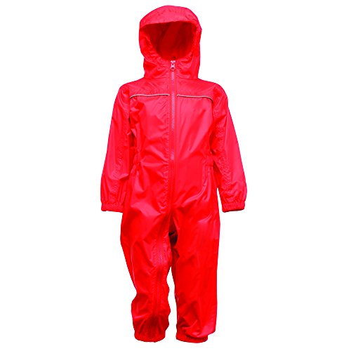 Regatta girls Regatta Kids Paddle Waterproof Breathable Rain Suit TRW466 Red Classic Red 24-36 Months - Height 92-98cm