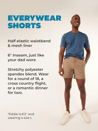 Image of Chubbies Everywear Men's Shorts - Mens Shorts Casual 6in Inseam, Elastic Waist, Water-Resistant, Zipper Pocket