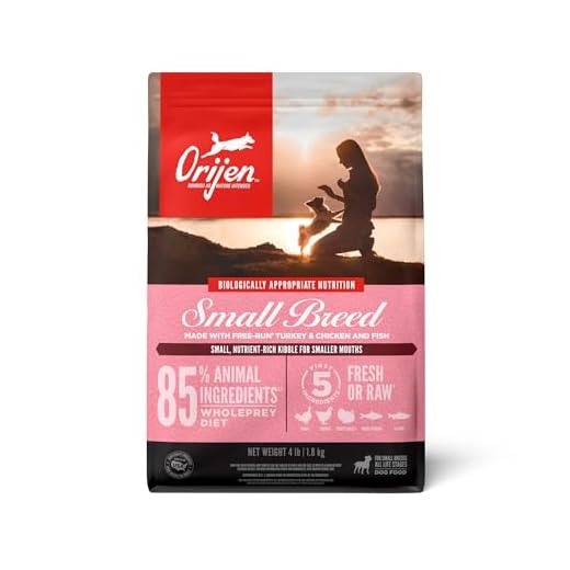 ORIJEN Grain Free High Protein Dry Dog Food Small Breed Recipe 4lb Bag