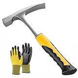 30oz Tinner's Hammer with gloves - Forged Steel Sheet Metal Hammer with Shock-Absorbing Grip for HVAC, Welding & Metal Fabrication - Professional-Grade Tinsmith & Chipping Tool