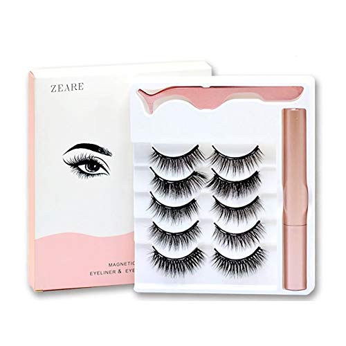 ZEARE Magnetic Eyelashes 5 Pairs Magnetic Eyeliner Kit