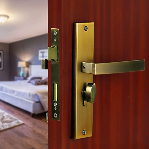Image of BLUE SPACE Premium 8 Inch Cylindrical Plate Heavy Duty Key Lock - Main Door Lock Set with 3 Keys /Mortise Door Lock for Home /Office /Hotel (MG308, Antique)
