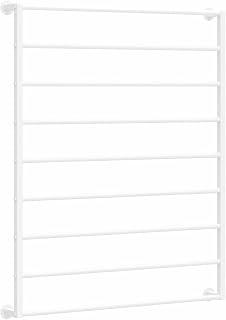 Ribbon Storage Organizers Rack Wall Mounted Commercial Scarf Rack, White Metal Organizer Holder for Shawls Jeans & Hijab, Waterproof Frame with Removable Crossbar(120x120cm) (White 80x120cm)