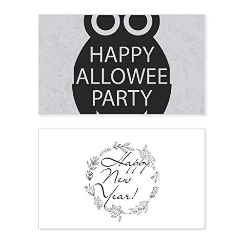 Tarjeta de felicitación de año nuevo original para amantes del búho de Halloween