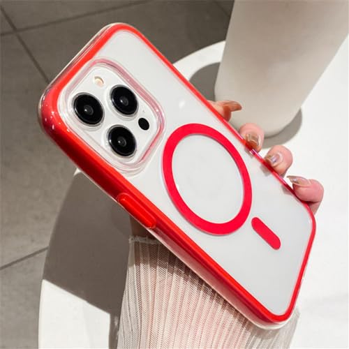 Coque magnétique iPhone 14 Pro Max compatible chargement sans fil rouge