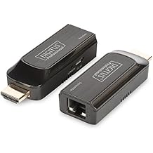 Digitus Mini HDMI Extender Set, Resolutions up to 1080p/60Hz, Up to 50 m CAT6/6 a/7, Power via Micro USB Cable, Black