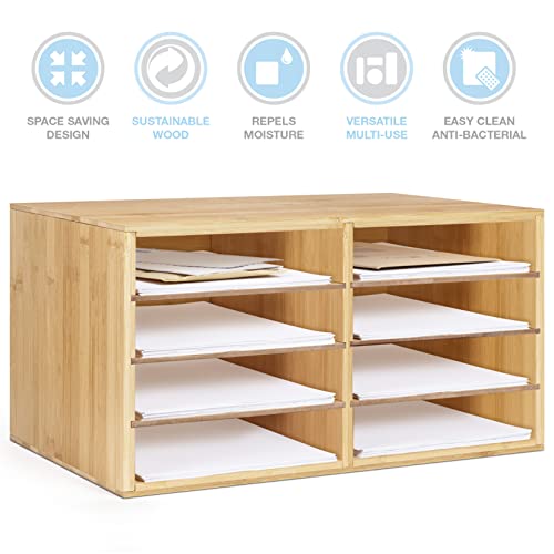 Woodluv Large Bamboo Desktop File Sorter A4