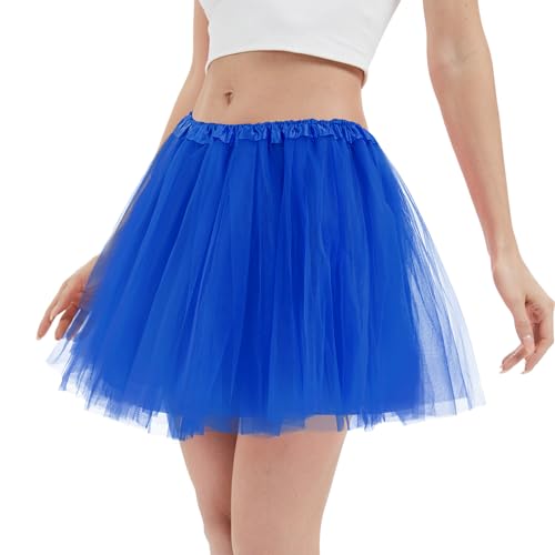 Tutu Skirts for Women 4 Layers Puffy Elastic Tutu Skirts Tutus for Girls Tulle Ballet Dress Halloween Christmas Costume