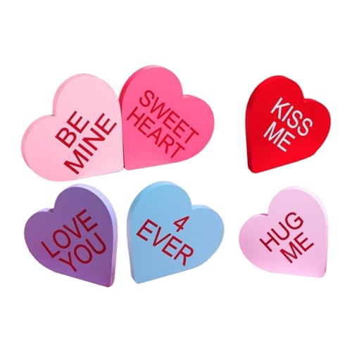 Decoración de mesa para San Valentín – letrero decorativo en forma de corazón, decoración para estante de bandejas, para salón, dormitorio, boda, cumpleaños, fiesta de chimenea