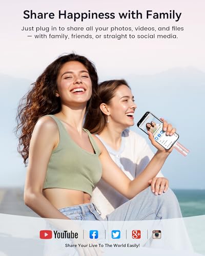 MFi Certified 256GB Flash Drive for iPhone Thumb Drive, USB Memory Stick iPhone Flash Drive Photo Stick for Photos Videos, High Speed External Storage Jump Drive for iPhone/iPad/Android/PC(Rose Pink)