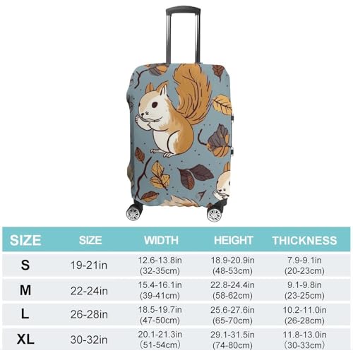 Cute Squirrel Printed Luggage Cover Protector, Fits 18-32 Inch Luggage2