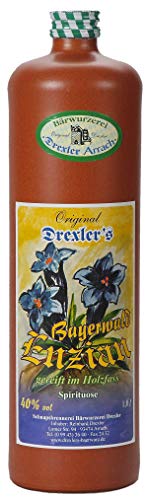 (20,95€/L) Drexler Enzian | Gereift im Holzfaß | Spirituose | 1l. Tonkrug