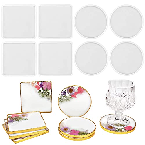 Resinworld RW-MC-090-1104 8 Pack Thick 4 Inches Resin Coaster Molds Set thumb #6