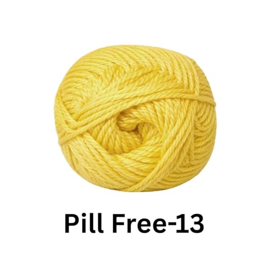 Image of VCR Mustard Yarn, Pill-Free Soft Knitting Yarn, 100 Grams Hank, 263 Meters Length, Low-Pill Acrylic Yarn, Soft Crosia Threads, Pack of 1, Suitable for Beanies, Caps and Gloves