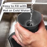 3.5L Extra Large Hot Water Bottle - Grey Faux Fur Covered Hot Water Bottle for Pain Relief, Hand and Foot Warmer - Luxury, Soft and Washable Hot Water Bag for Hot and Cold Compress - Image 4