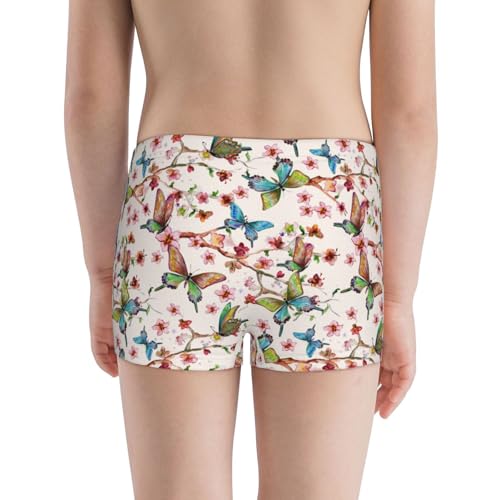 Boys' Cotton Boxer Brief Soft Underwear-Floral With Butterflies3
